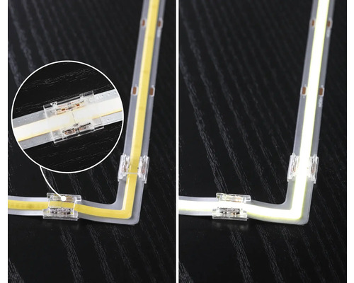 LED Streifen mit Verbindungsstücken für eine Eckverbindung