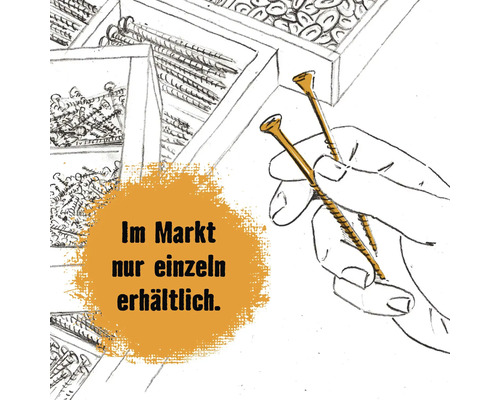 Illustration von Schrauben, die einzeln im Markt erhältlich sind