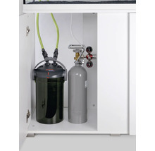Aquariumunterschrank mit Außenfilter und CO2-Anlage
