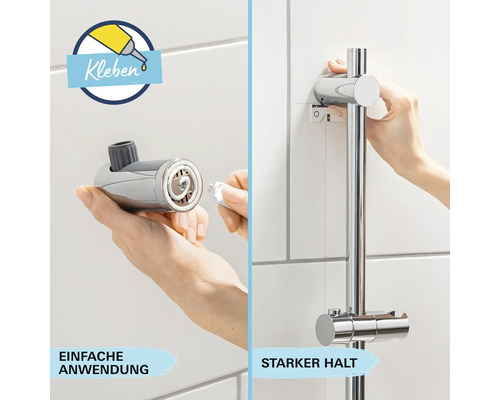 Duschstangenbefestigung mit Kleber anbringen
