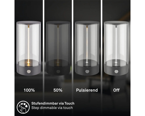 Tischleuchte mit verschiedenen Dimmstufen und Touchfunktion