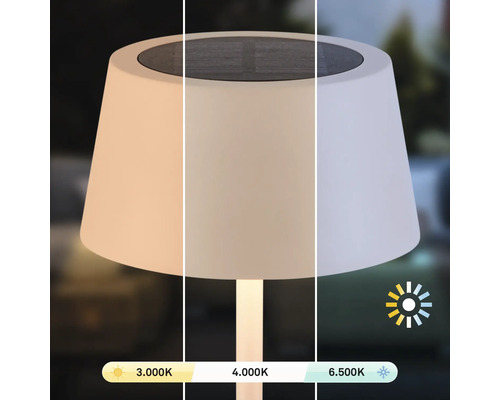 Solarleuchte mit einstellbarer Farbtemperatur von 3000K, 4000K und 6500K