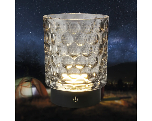 Dekorative Tischleuchte aus Glas mit Struktur und Schalter
