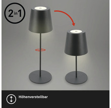 Höhenverstellbare Tischleuchte mit zwei Einstellmöglichkeiten