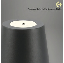 Nahaufnahme einer Leuchte mit Touchfunktion zur Einstellung des warmweißen Lichts
