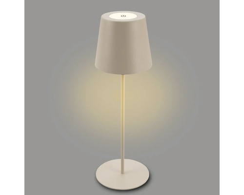 Tischleuchte mit Schirm und rundem Sockel