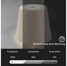 Stufenlos dimmbare Lampe durch Berührung mit unterschiedlicher Helligkeit