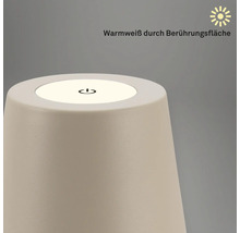 Nahaufnahme einer Tischleuchte mit Touch-Funktion für warmweißes Licht.