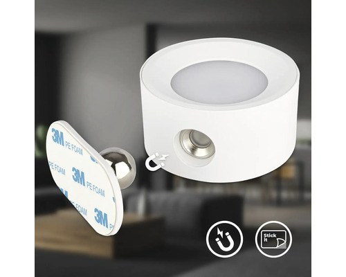 Weiße LED-Unterbauleuchte mit Magnethalterung und Klebefunktion