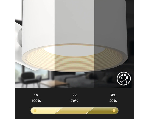 Deckenleuchte mit unterschiedlichen Helligkeitsstufen.