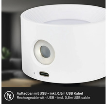 Weiße Tischleuchte mit USB-Anschluss