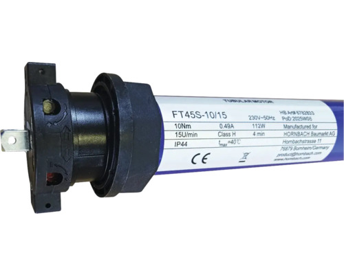 Rohrmotor FT45S-10/15 mit 10 Newtonmeter Drehmoment