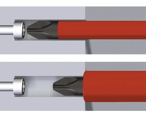 Darstellung eines Schraubendrehers mit Schlitzschraube