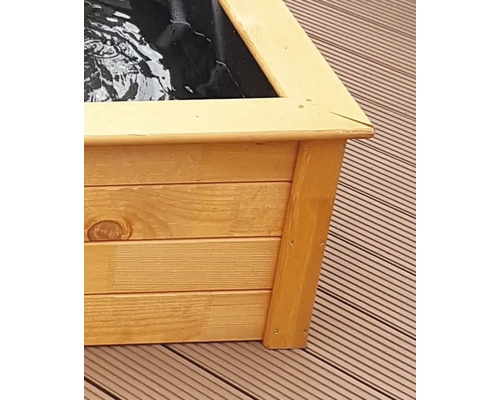 Holz Pflanzkasten mit Teichfolie