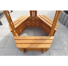 Sechseckige Gartenbank aus Holz
