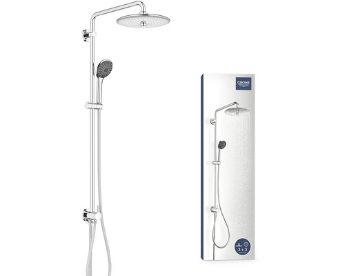 Grohe Duschsystem mit Kopf- und Handbrause sowie Produktverpackung