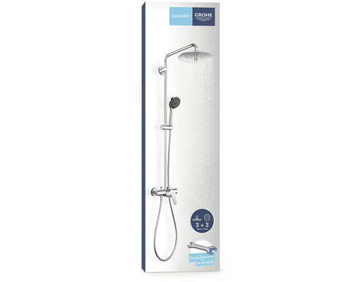 Grohe Duschsystem mit Kopfbrause und Handbrause in Produktverpackung