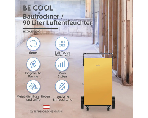 Be Cool Bautrockner mit 90 Liter Entfeuchtungsleistung