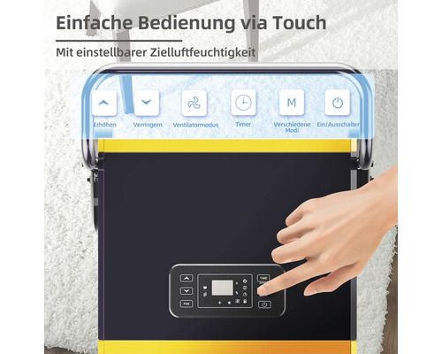 Bedienfeld eines Luftentfeuchters mit Touchfunktion