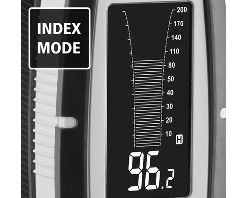Anzeige eines Messgeräts im Index-Modus mit numerischer Anzeige
