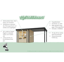 Gartenhaus Karibu Metalwood 3,5C Blech graualu inkl. Anbaudach 2,35 m 486,5 x 266,5 cm anthrazit