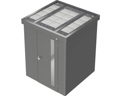 Metall Geräteschuppen mit Flachdach und Tür