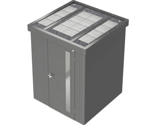 Metall Gerätehaus mit Tür und Flachdach