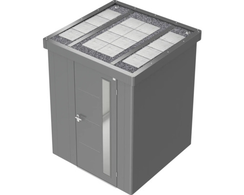 Gartenschrank mit Tür, Oberlicht und Dachbegrünung