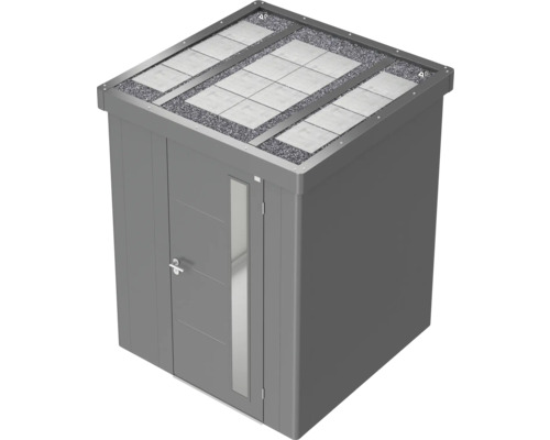 Gartenschrank mit Tür und bepflanztem Dach