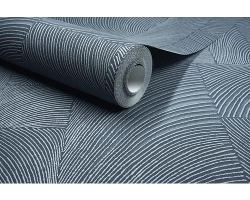 Tapetenrolle mit grafischem Muster aus geschwungenen Linien