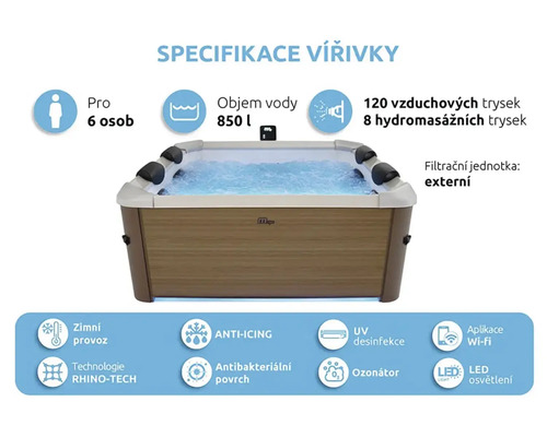 Aufblasbare Whirpool Marimex Whirlpool AM063W mit Umwälzpumpe, 120 Luftdüsen, braun