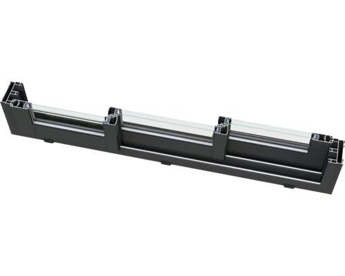 Querschnitt eines Fensterrahmens mit Glas