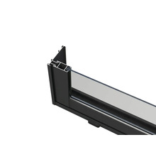 Detailansicht eines Fensterprofils aus Aluminium