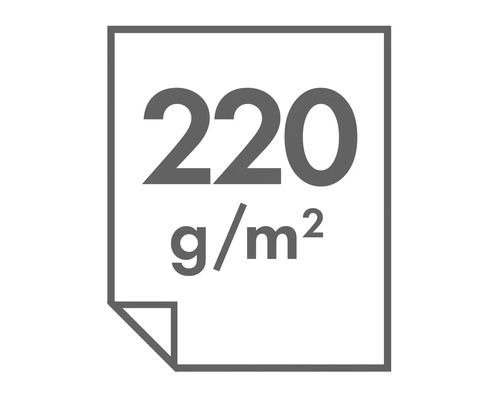 Symbol für Papiergewicht 220 Gramm pro Quadratmeter