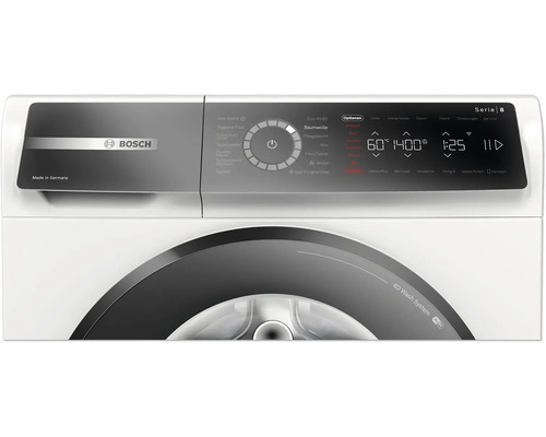 Bosch Waschmaschine der Serie 8 mit Bedienfeld und Programmauswahl