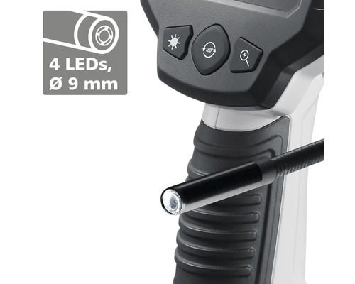 Endoskop mit LED-Beleuchtung und Bedienelementen zur Steuerung.