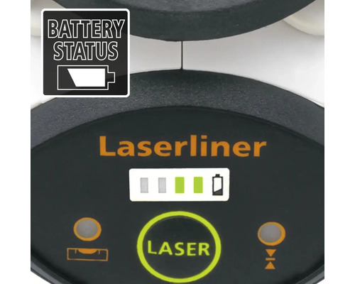 Laserliner Gerät Bedienelemente mit Batteriestatusanzeige