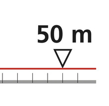 Symbol für eine Reichweite von 50 Metern