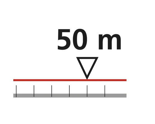 Symbol für eine Reichweite von 50 Metern