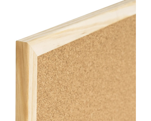 Detailansicht einer Korkplatte mit Holzrahmen
