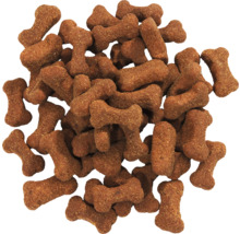 Braunes Hundefutter in Knochenform