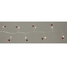 Lichterkette mit roten Kugeln und warmweißen LEDs