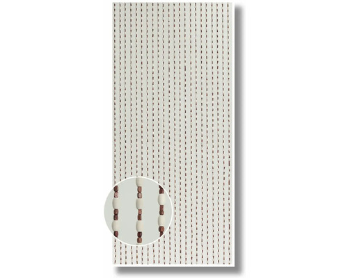 Holzperlenvorhang mit braunen und beigen Perlen