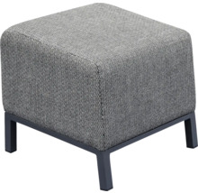 Gepolsterter, würfelförmiger Hocker mit Füßen