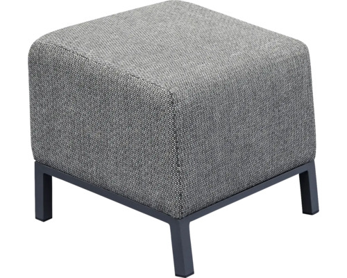 Gepolsterter, würfelförmiger Hocker mit Füßen