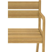 Detailansicht einer Gartenbank aus Holz