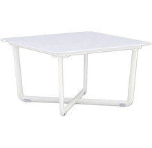 Quadratischer Gartentisch mit Untergestell aus Metall