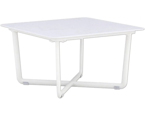 Quadratischer Gartentisch mit Untergestell aus Metall