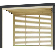 Holzpergola mit Lamellenwand für den Garten