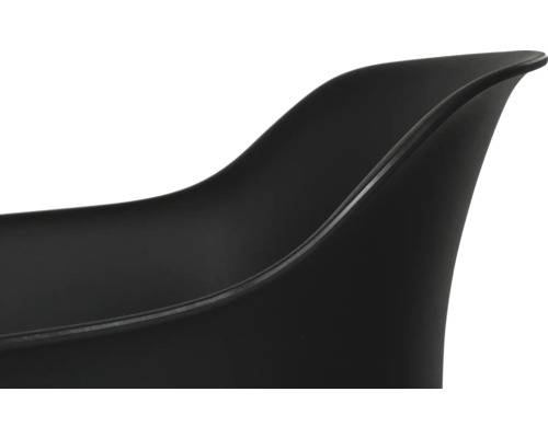 Detailansicht eines schwarzen Stuhls